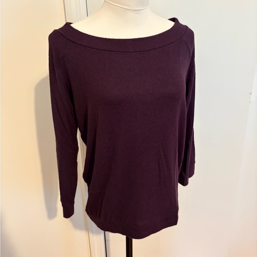 Soft Plum Knit Boatneck Sweater